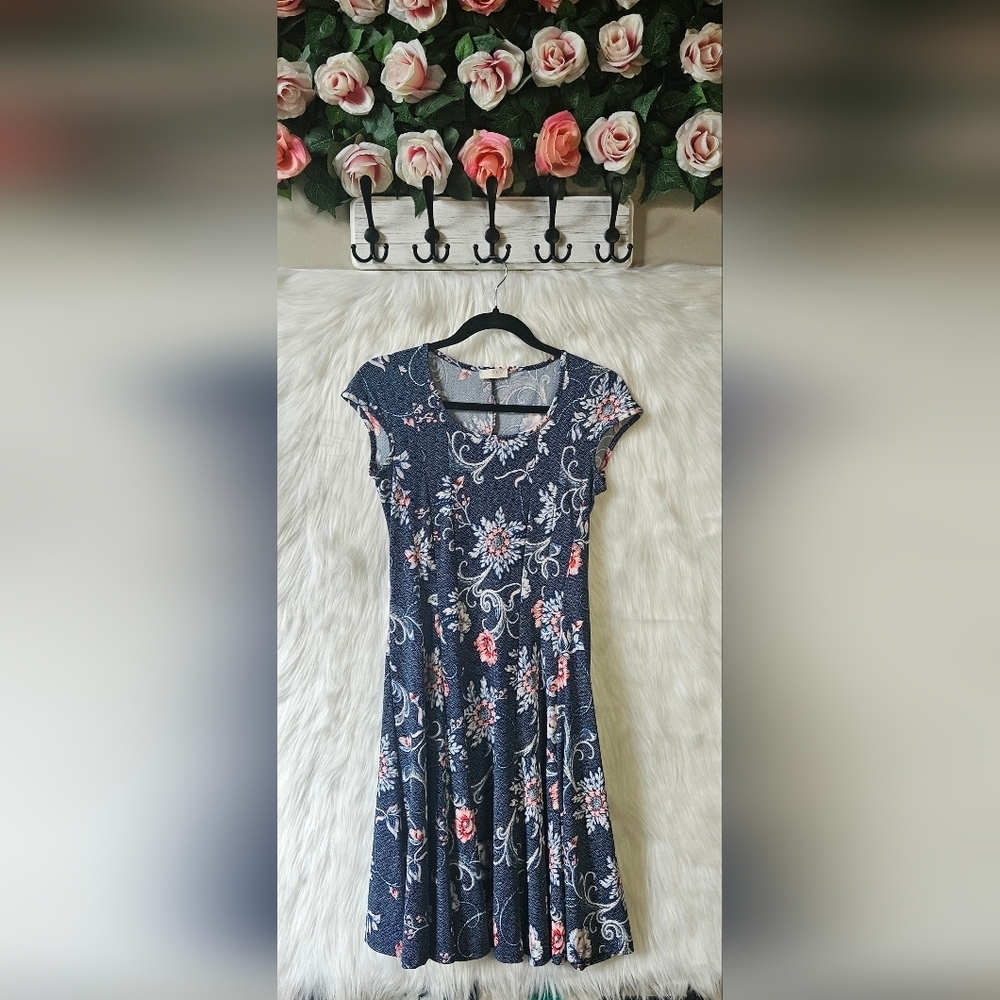 Laura Petites Floral Skater A-Line Dress